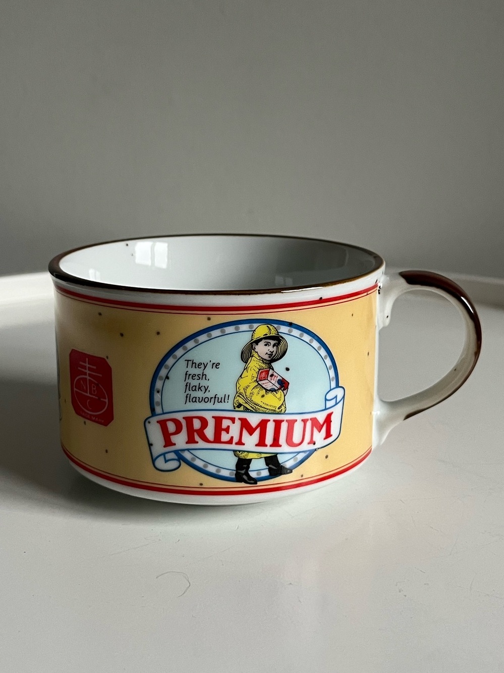 Vintage 1991 Nabisco Premium Saltine Crackers Advertising Soup Bowl Mug Japan